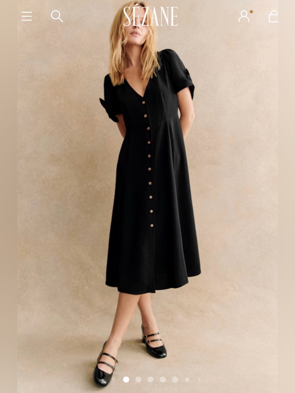Sezane Vic Dress (Size 34) Black